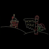 20' x 26' North Pole with<br />Waving Elf and Castle
